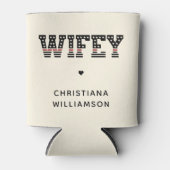 Aangepaste brandweervrouw met dunne rode lijn bran blikjeskoeler (Voorkant)