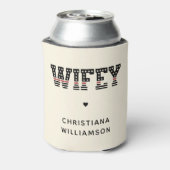 Aangepaste brandweervrouw met dunne rode lijn bran blikjeskoeler (Blikje Achterkant)