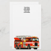 Aangepaste brandweerwagen briefpapier (Voorkant / Achterkant)