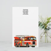 Aangepaste brandweerwagen briefpapier (Staand voorkant)