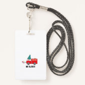 Aangepaste brandweerwagen op zaterdag badge (Achterkant met draagriem)