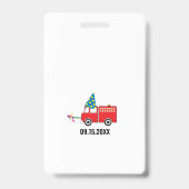 Aangepaste brandweerwagen verjaardagsfeest pas cad badge (Achterkant)