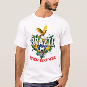 Aangepaste Braziliaanse nationale voetbalteamfan T-shirt