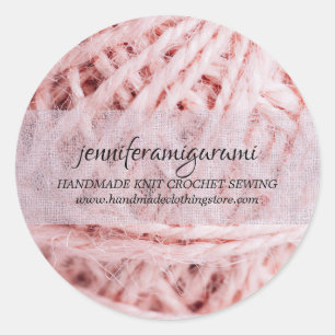Aangepaste breiartikelen voor kleine bedrijven ronde sticker