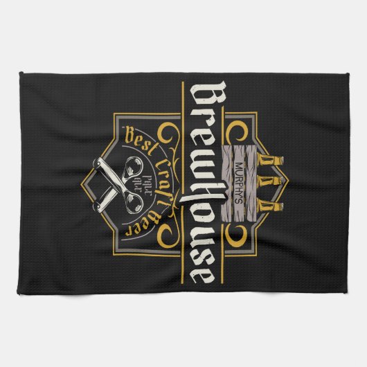 Aangepaste BrewHouse Best Craft Beer Ale Bar Theedoek (Horizontaal)