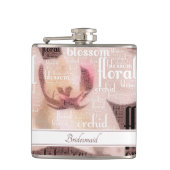 Aangepaste Bridal Party Roos Gold Orchid Floral Heupfles (Voorkant)