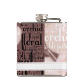 Aangepaste Bridal Party Roos Gold Orchid Floral Heupfles (Achterkant)