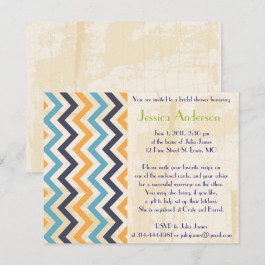 Aangepaste Bridal Shower-uitnodigingen Kaart (Voorkant / Achterkant)