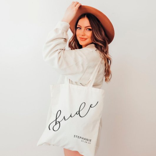 Aangepaste bride Cute Script-Canvas tas