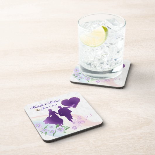 Aangepaste bride en Groom Keepomwille Cork Onderze Bier Onderzetter (Rechterzijde)