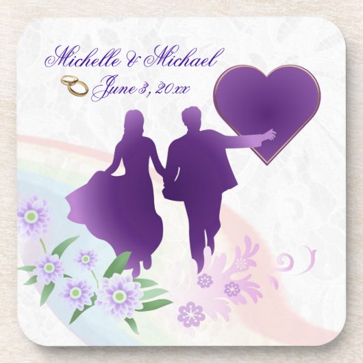 Aangepaste bride en Groom Keepomwille Cork Onderze Bier Onderzetter (Voorkant)