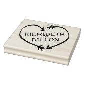 Aangepaste bride en Groom Names Arrow Heart Rubberstempel (Stempel)