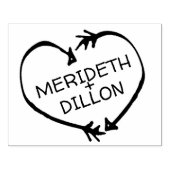 Aangepaste bride en Groom Names Arrow Heart Rubberstempel (Afrduk)