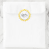 Aangepaste bride Groom Names Yellow Damask Weddens Ronde Sticker (Tas)