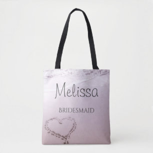 Aangepaste Bridesmaid Beach Canvas tas