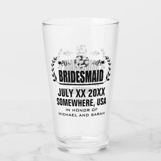 Aangepaste bridesmaid glas (Achterkant)