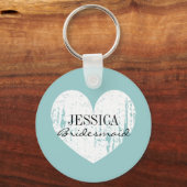 Aangepaste bridesmaïde sleutelhanger | blauwgroen (Voorkant)