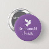 Aangepaste bridesmaids naam badge-duif-knoppen ronde button 5,7 cm (Voorkant /achterkant)