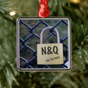 Aangepaste Bridge Lock of Love Metalen Ornament