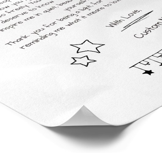 Aangepaste brief aan een mooi persoon poster (Hoek)