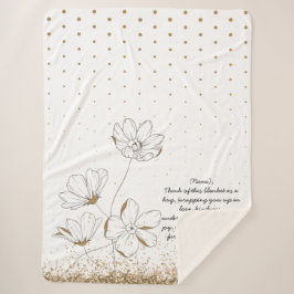 Aangepaste brief met handgeschreven Golden Califor Sherpa Deken