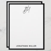 Aangepaste briefhoofd met twee-Initialen Script-mo (Voorkant / Achterkant)