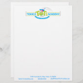 Aangepaste briefhoofdkantoorbenodigdheden Tennis T Briefhoofd (Voorkant / Achterkant)