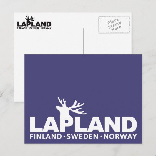 AANGEPASTE briefkaart LAPLAND (Voorkant / Achterkant)