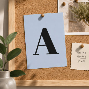 Aangepaste briefkaart met beginletter   Blauwe ini