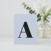 Aangepaste briefkaart met beginletter | Blauwe ini (Staand voorkant)