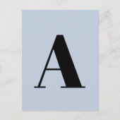 Aangepaste briefkaart met beginletter | Blauwe ini (Voorkant)