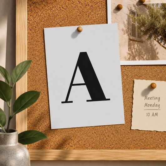 Aangepaste briefkaart met initialen | Grijze initi