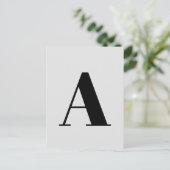 Aangepaste briefkaart met initialen | Grijze initi (Staand voorkant)