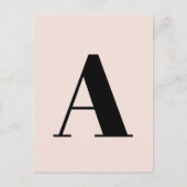 Aangepaste briefkaart met roze initiaal | Mailerka (Voorkant)
