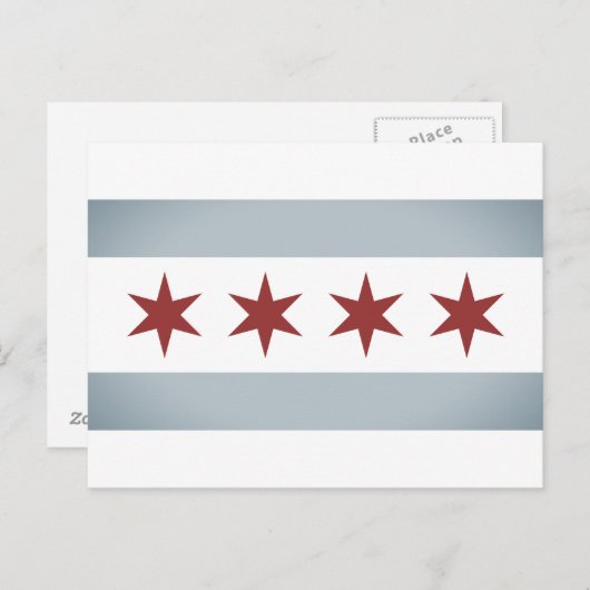 Aangepaste briefkaarten voor  vlag in Chicago (Voorkant / Achterkant)
