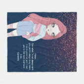 Aangepaste briefnotities voor cadeaus voor meisjes fleece deken (Voorkant (Horizontaal))