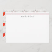 Aangepaste Briefpapier Bunny & Hearts-kaart Notitiekaartje (Voorkant / Achterkant)