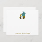 Aangepaste briefpapier met malle alien op step bedankkaart (Voorkant / Achterkant)