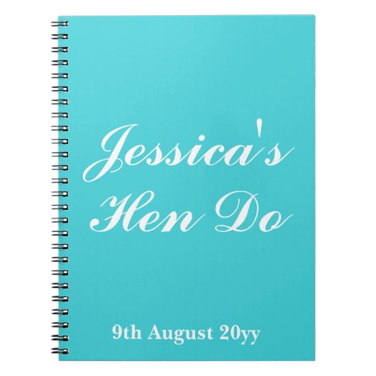 Aangepaste brieven aan de bruid Hen Do Trip Weeken Notitieboek (Voorkant)