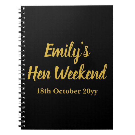 Aangepaste Brieven aan de bruid Hen Do Weekendtrip Notitieboek (Voorkant)