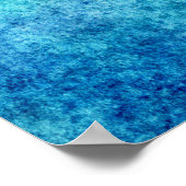 Aangepaste Bright Blue Waterverf achtergrond Poster (Hoek)