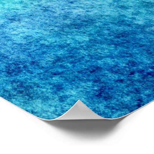 Aangepaste Bright Blue Waterverf achtergrond Poster (Hoek)