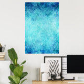 Aangepaste Bright Blue Waterverf achtergrond Poster (Thuiskantoor)