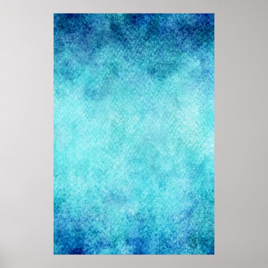 Aangepaste Bright Blue Waterverf achtergrond Poster (Voorkant)