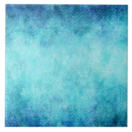Aangepaste Bright Blue Waterverf achtergrond Tegeltje (Voorkant)