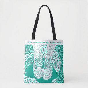 Aangepaste Bright Modern Line Graphic Tote Bag