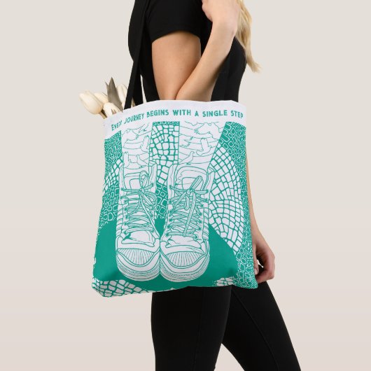 Aangepaste Bright Modern Line Graphic Tote Bag (Dichtbij)