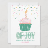 Aangepaste Bright Modern Linocut Verjaardag Recept (Voorkant)