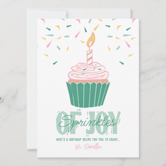 Aangepaste Bright Modern Linocut Verjaardag Recept (Voorkant)