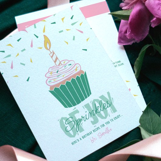 Aangepaste Bright Modern Linocut Verjaardag Recept